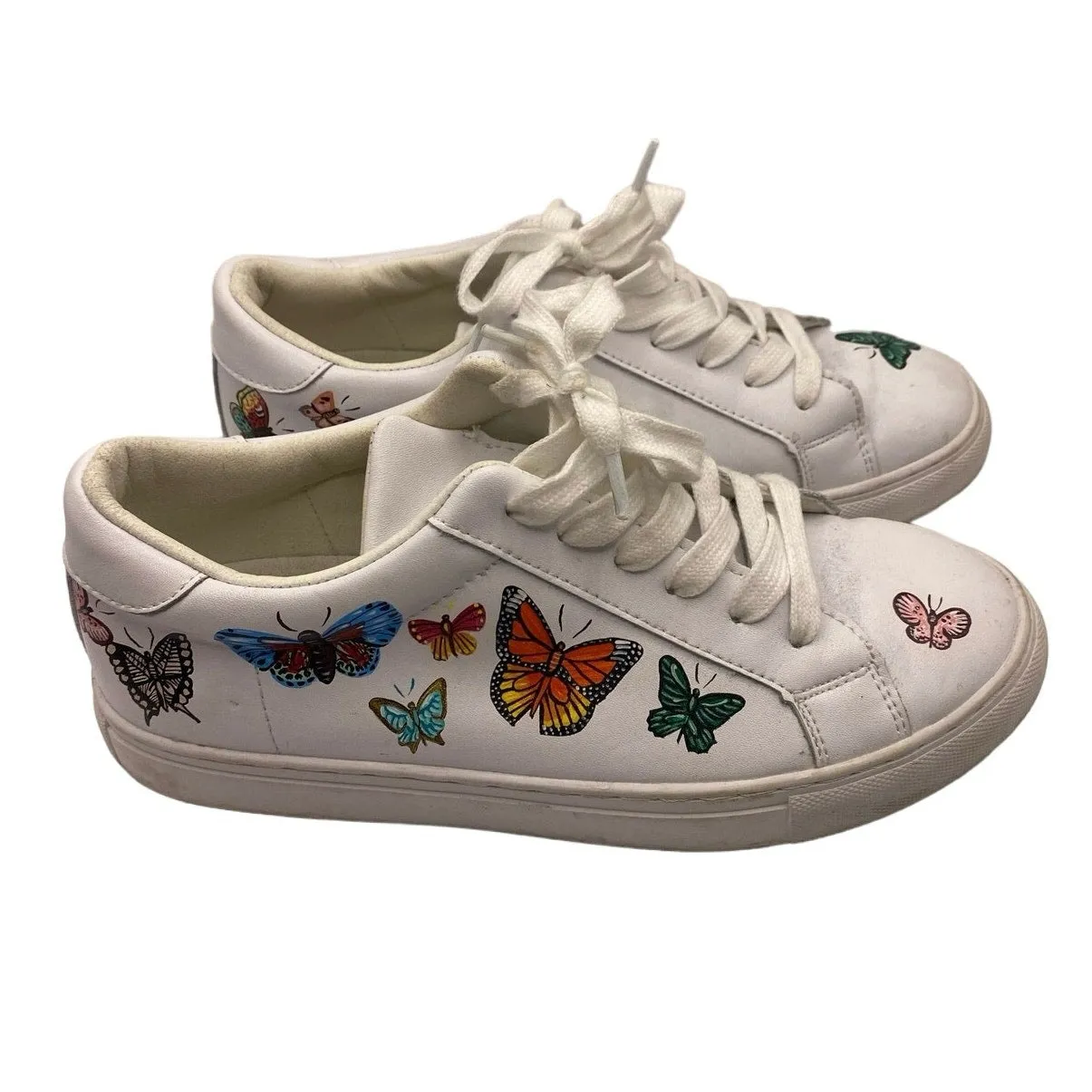 Alepel White Butterfly Fashion Sneaker Sz 9