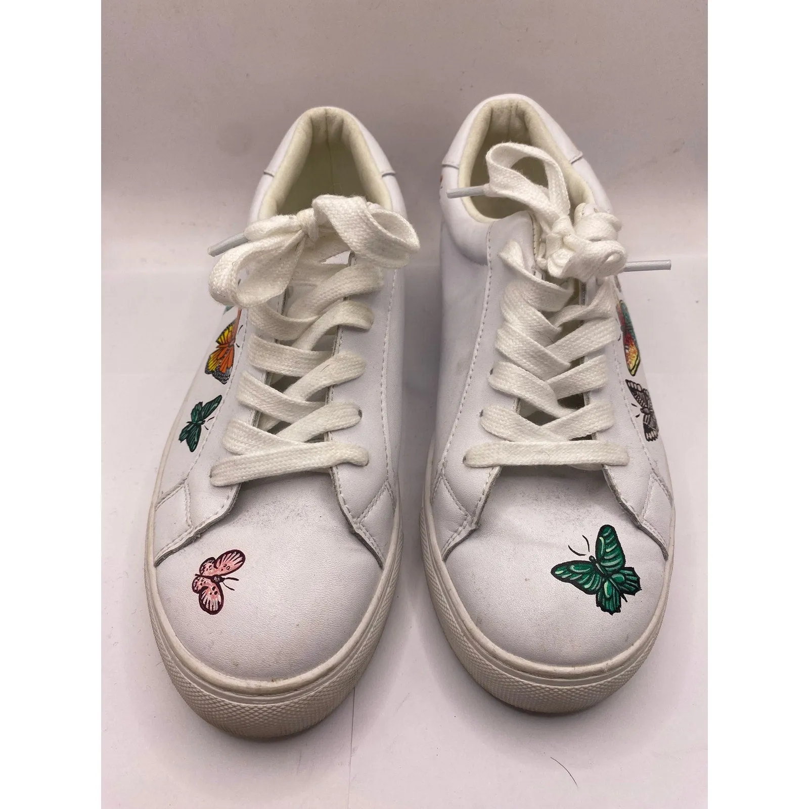 Alepel White Butterfly Fashion Sneaker Sz 9