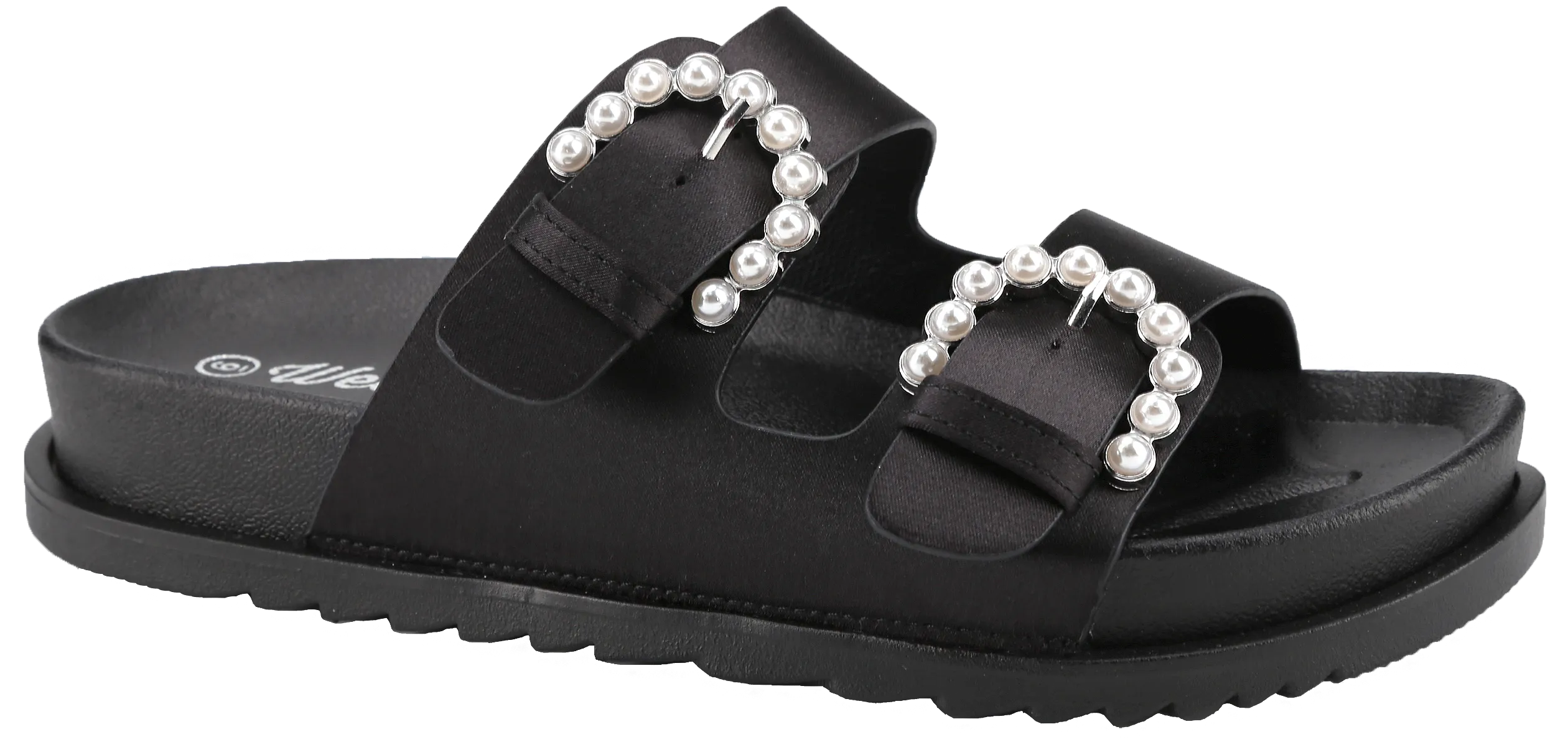 Black Pearl Buckle Sandals
