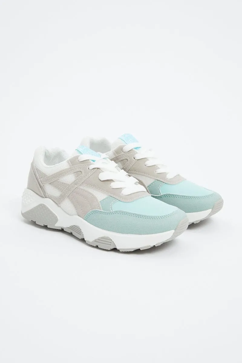 Blue Colourblock Sneakers