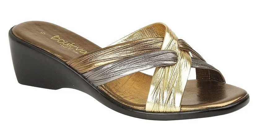 Boulevard L9558BG Womens X Over Mule Sandal
