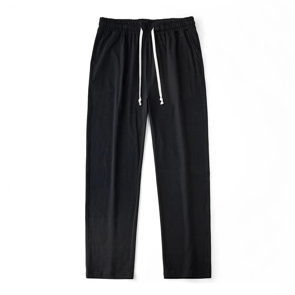 Cotton Sport Pants - Men's Spring Autumn New Solid Color Straight Sweatpants for Comfortable Casual Homewear