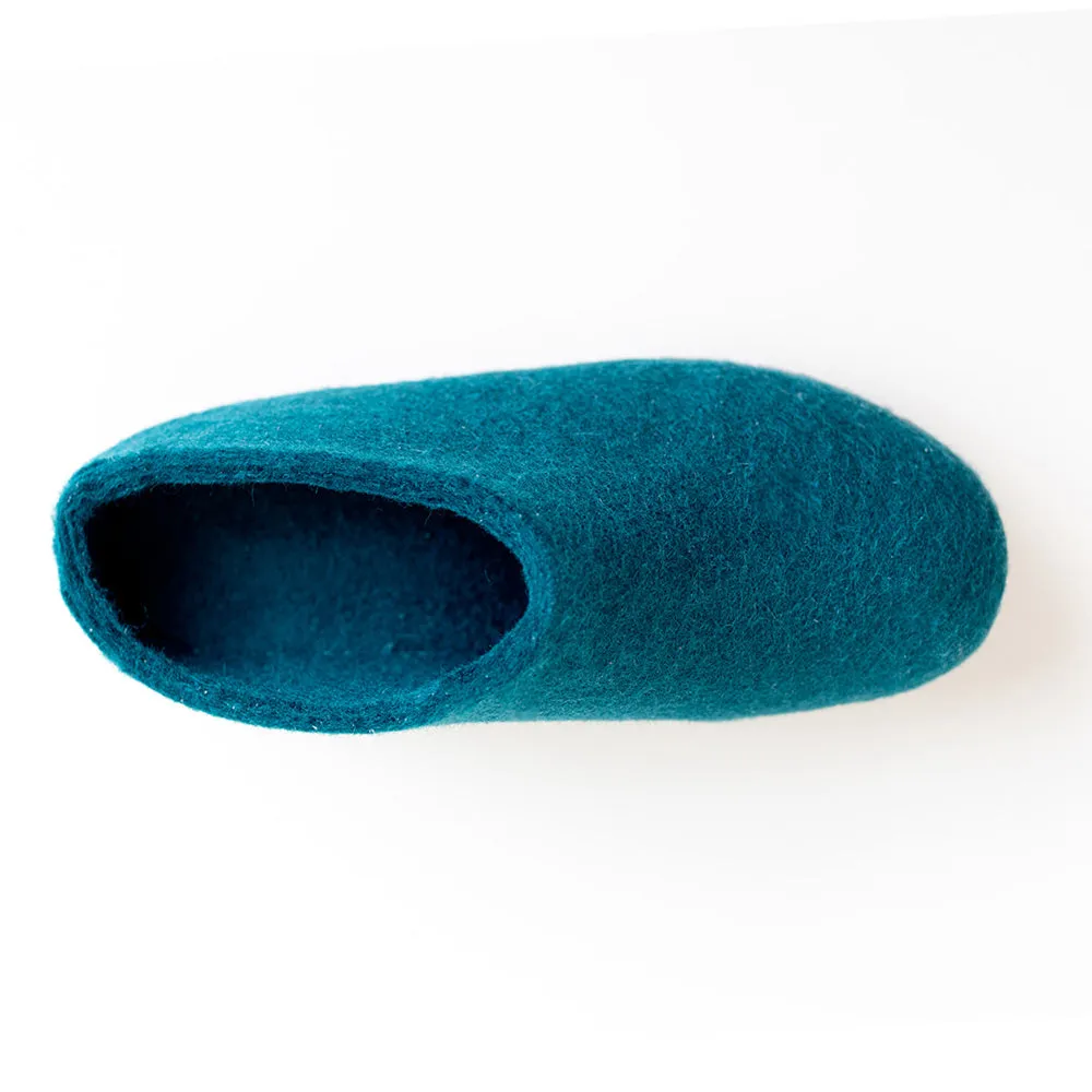Didi Wool Slipper Clog in Peacock