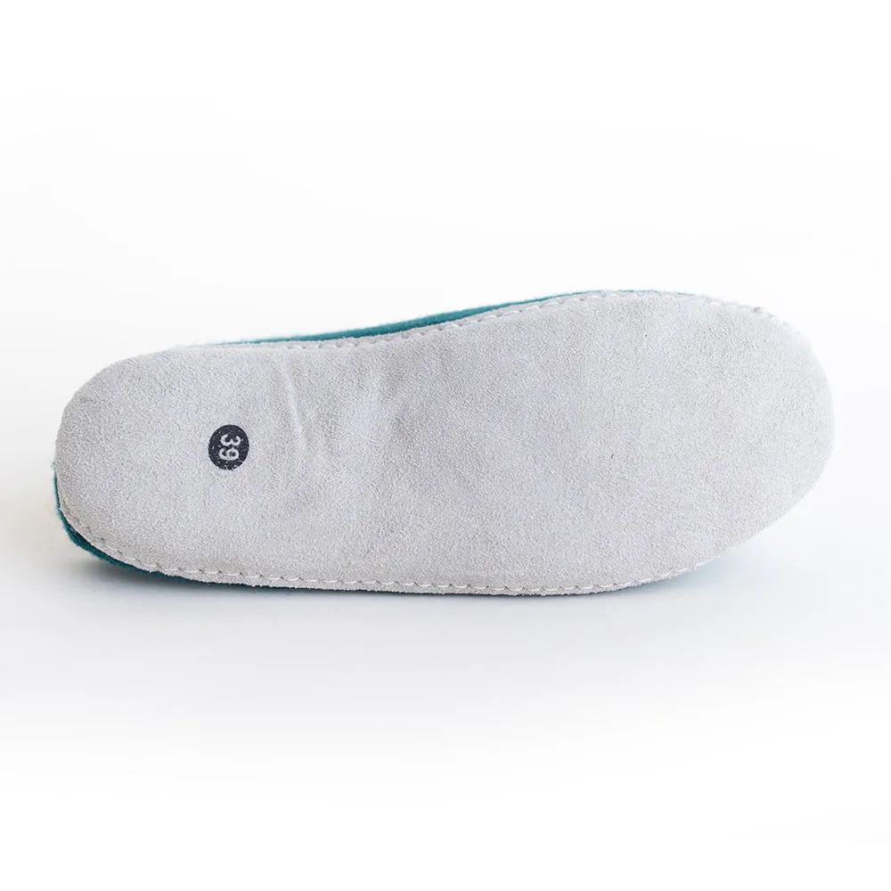 Didi Wool Slipper Clog in Peacock