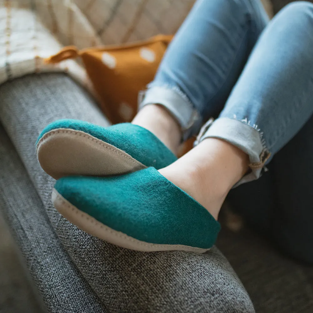 Didi Wool Slipper Clog in Peacock