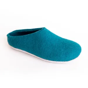 Didi Wool Slipper Clog in Peacock