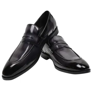 Fashion Italian  original genuine leather loafers black shoes for men