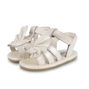 Filoe Sandals | Dove | Off White Metallic Leather