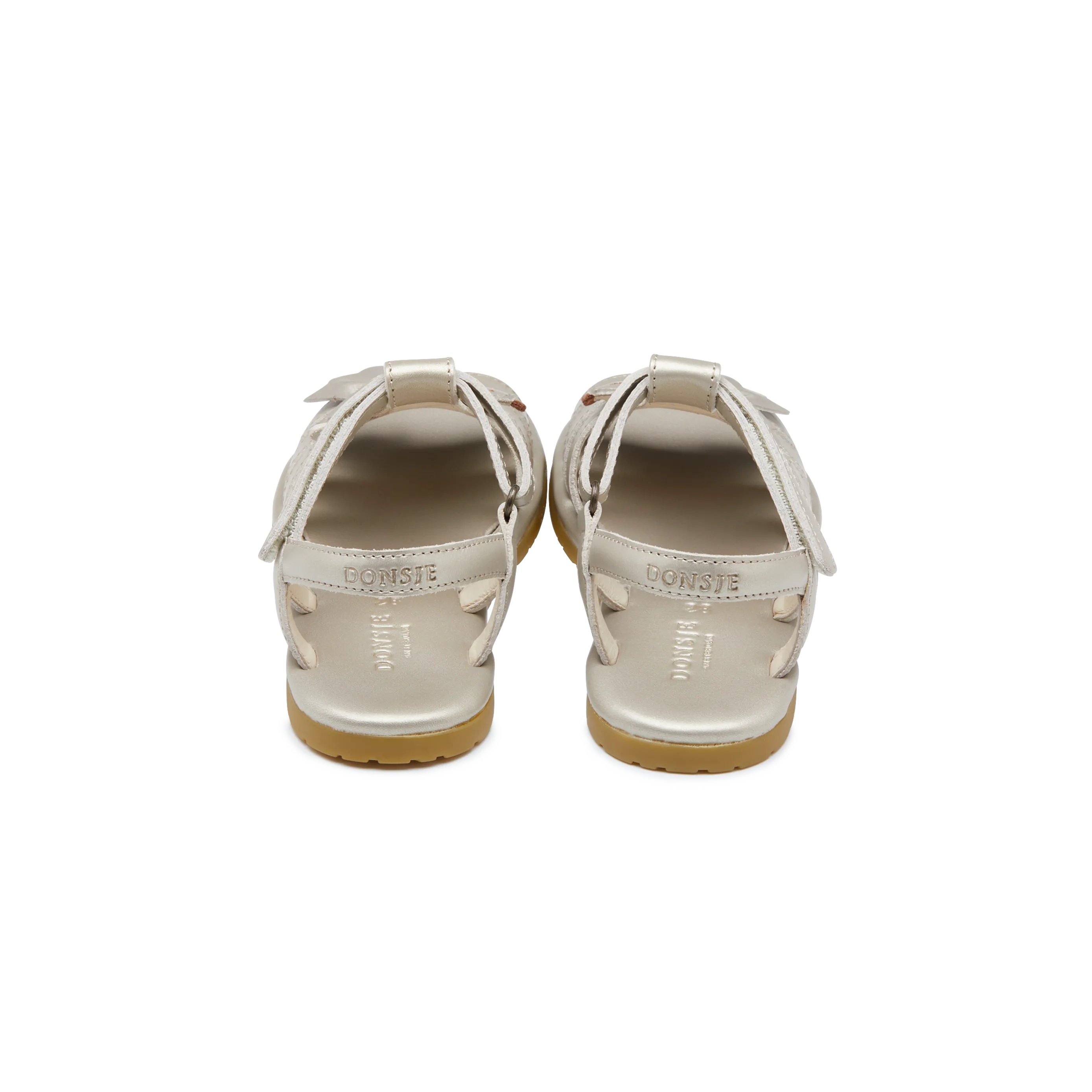 Fiyola Sandals | Dove | Off White Metallic Leather