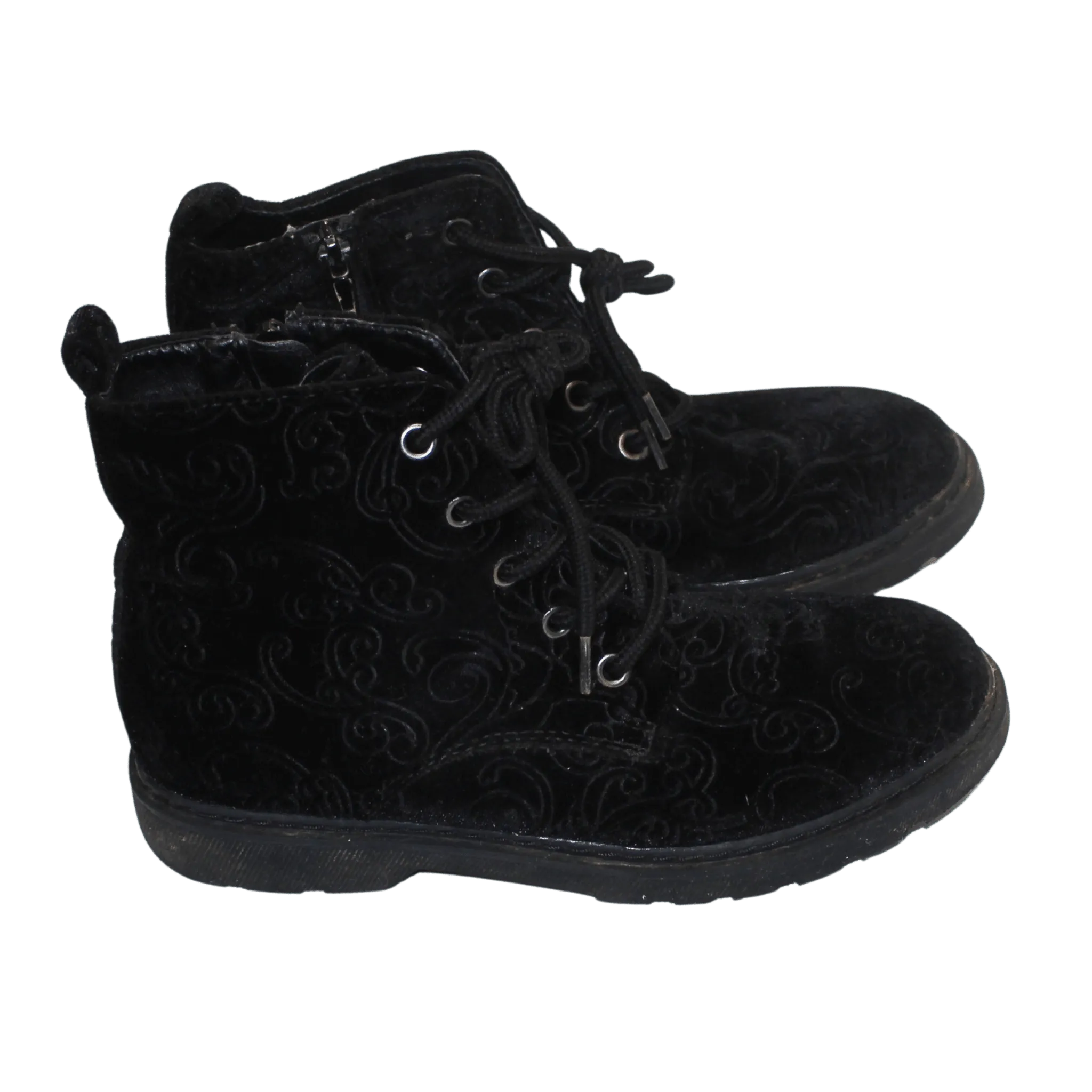 Flocked Velvet Boots