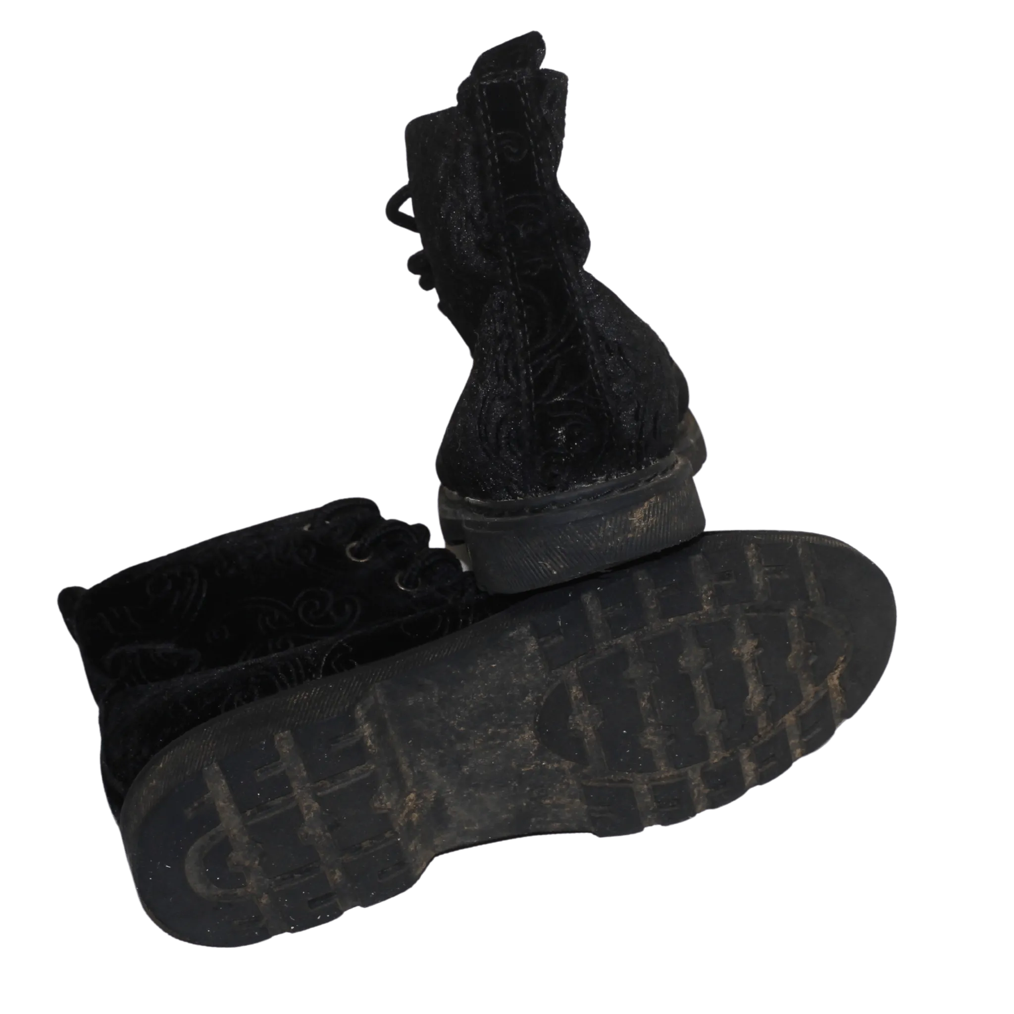 Flocked Velvet Boots