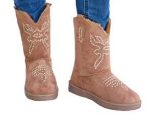 Forever Link Rhinestone Furry Flat Boots