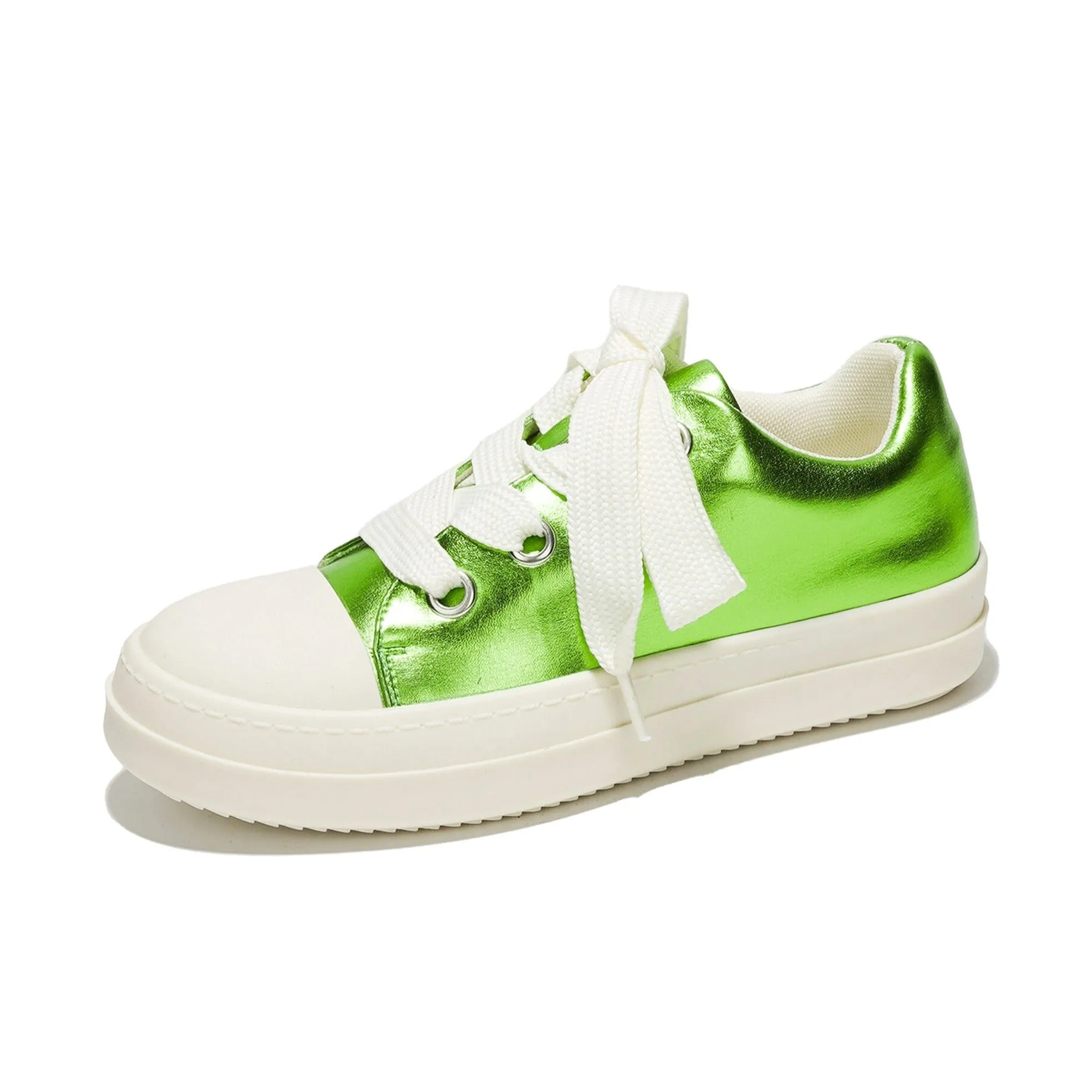HEATH Green Metallic Faux Leather Sneaker
