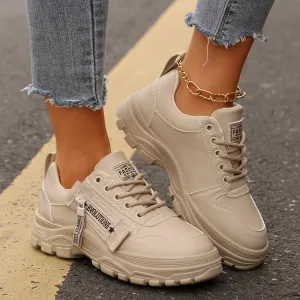 Lace-up Sports Shoes With Side-Zipper Design Fashion