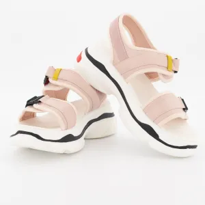 Ladies Platform Sport Sandal With Double Buckle-Multi
