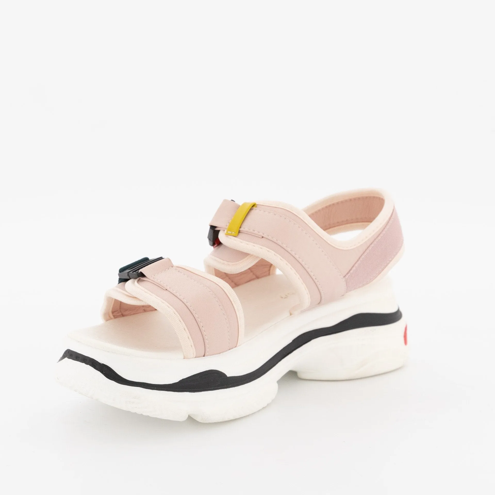 Ladies Platform Sport Sandal With Double Buckle-Multi