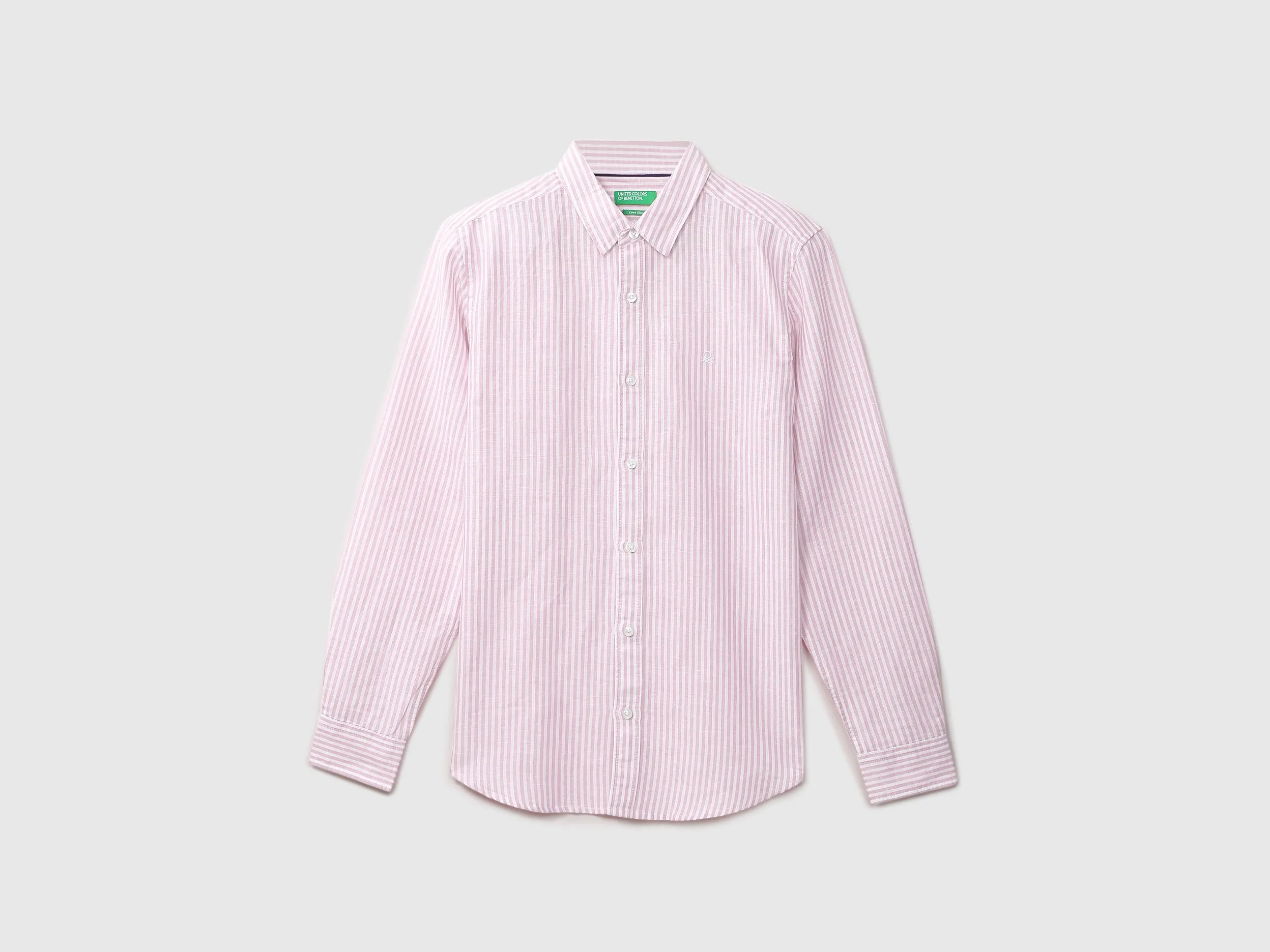 Men Pink Striped Slim Shirt