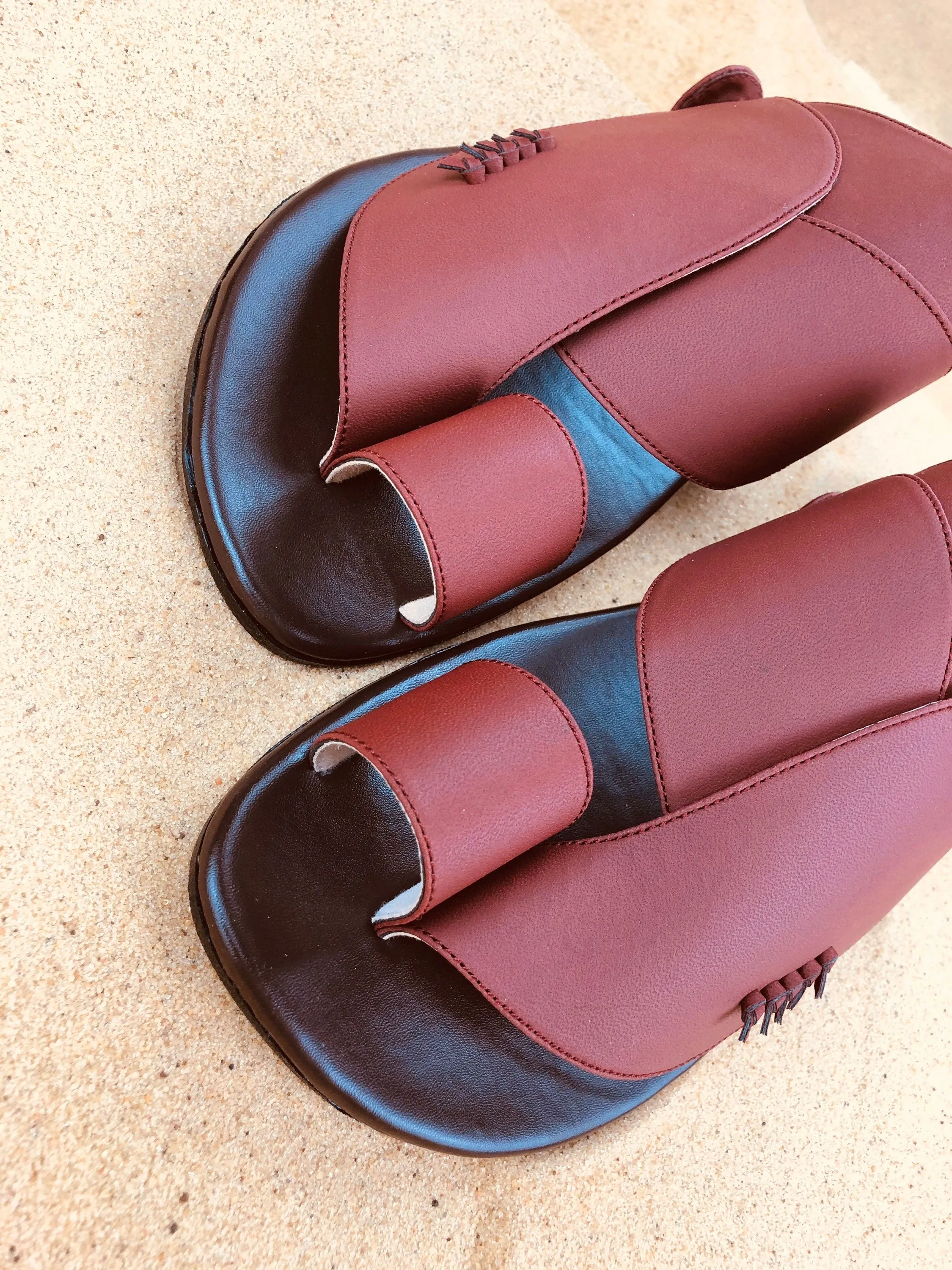 Mens Red Vegan Leather Sandals ~ SandCruisers ~ Traditional Arabian Sandals ~ Great for Outdoors, Beaches, Parks, Lakes, Pools & Parties!