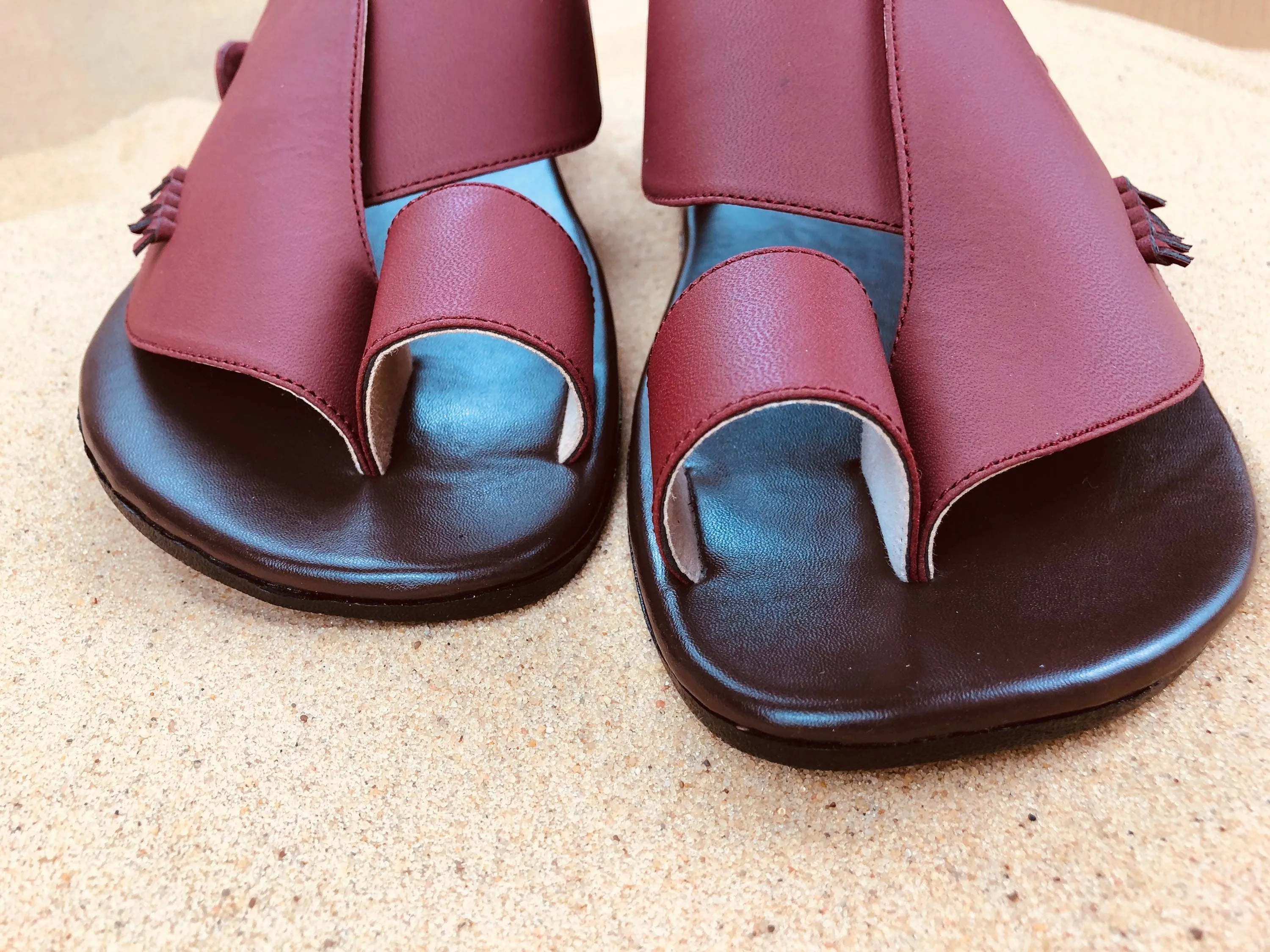 Mens Red Vegan Leather Sandals ~ SandCruisers ~ Traditional Arabian Sandals ~ Great for Outdoors, Beaches, Parks, Lakes, Pools & Parties!