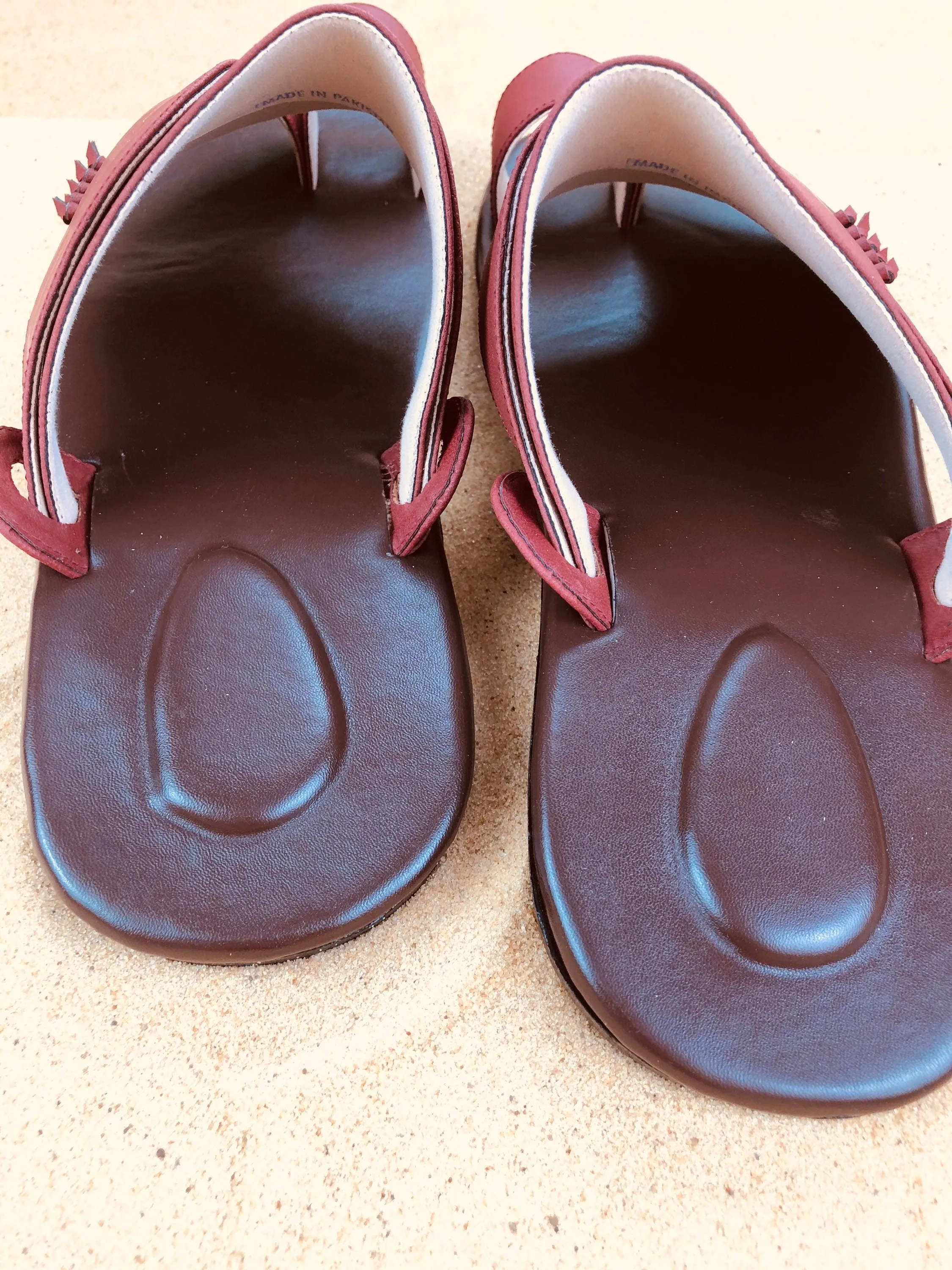 Mens Red Vegan Leather Sandals ~ SandCruisers ~ Traditional Arabian Sandals ~ Great for Outdoors, Beaches, Parks, Lakes, Pools & Parties!