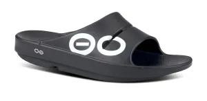 OOFOS Unisex OOahh Sport Slide Sandal - Black White