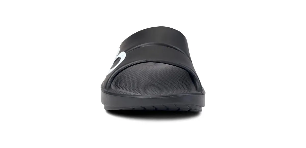 OOFOS Unisex OOahh Sport Slide Sandal - Black White