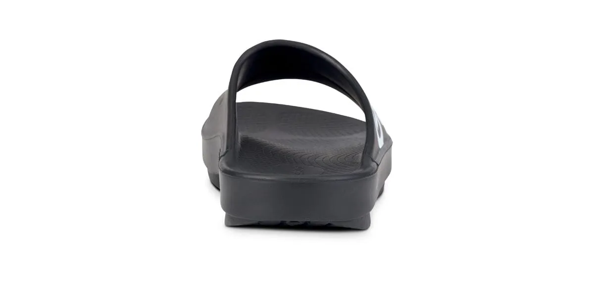 OOFOS Unisex OOahh Sport Slide Sandal - Black White