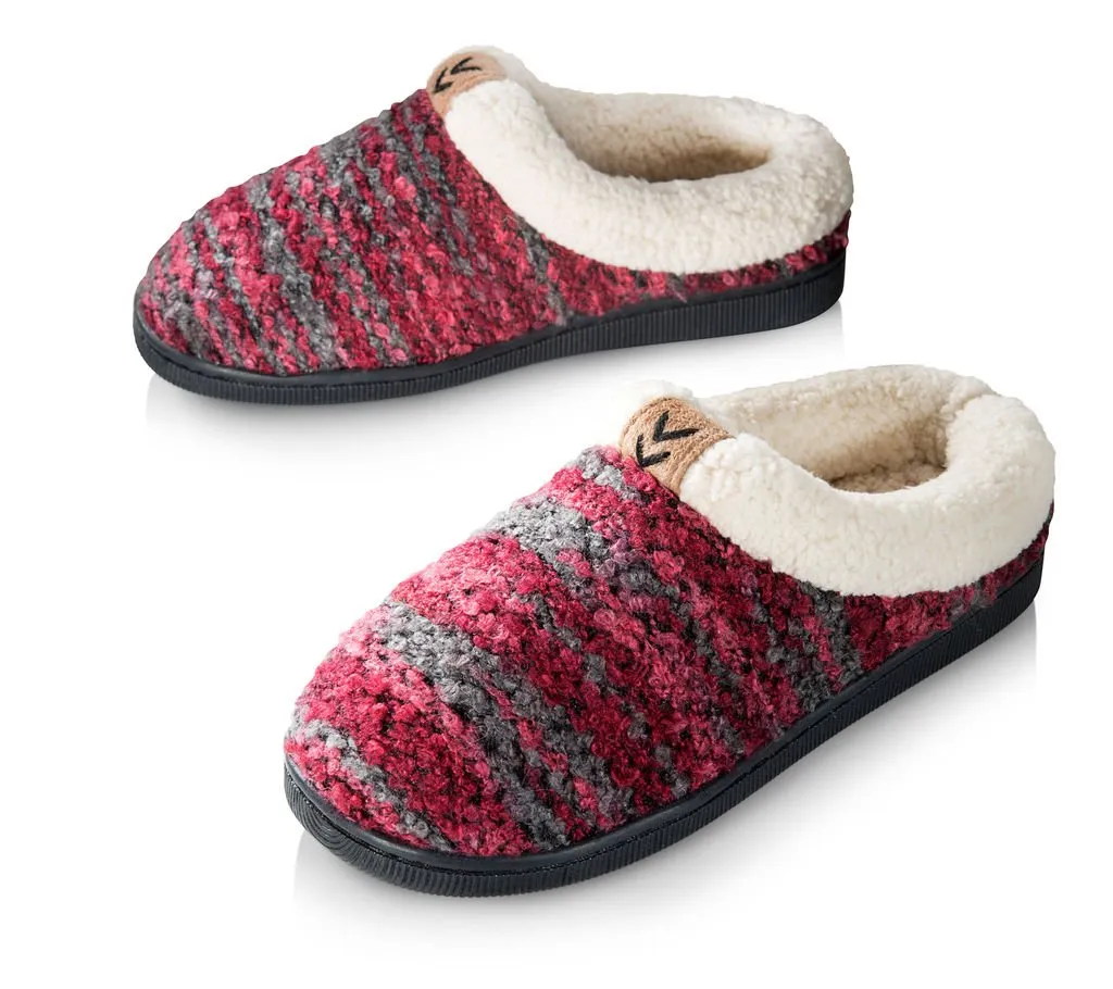 Pupeez Girls Knitted Fleece Lined Clog Slippers