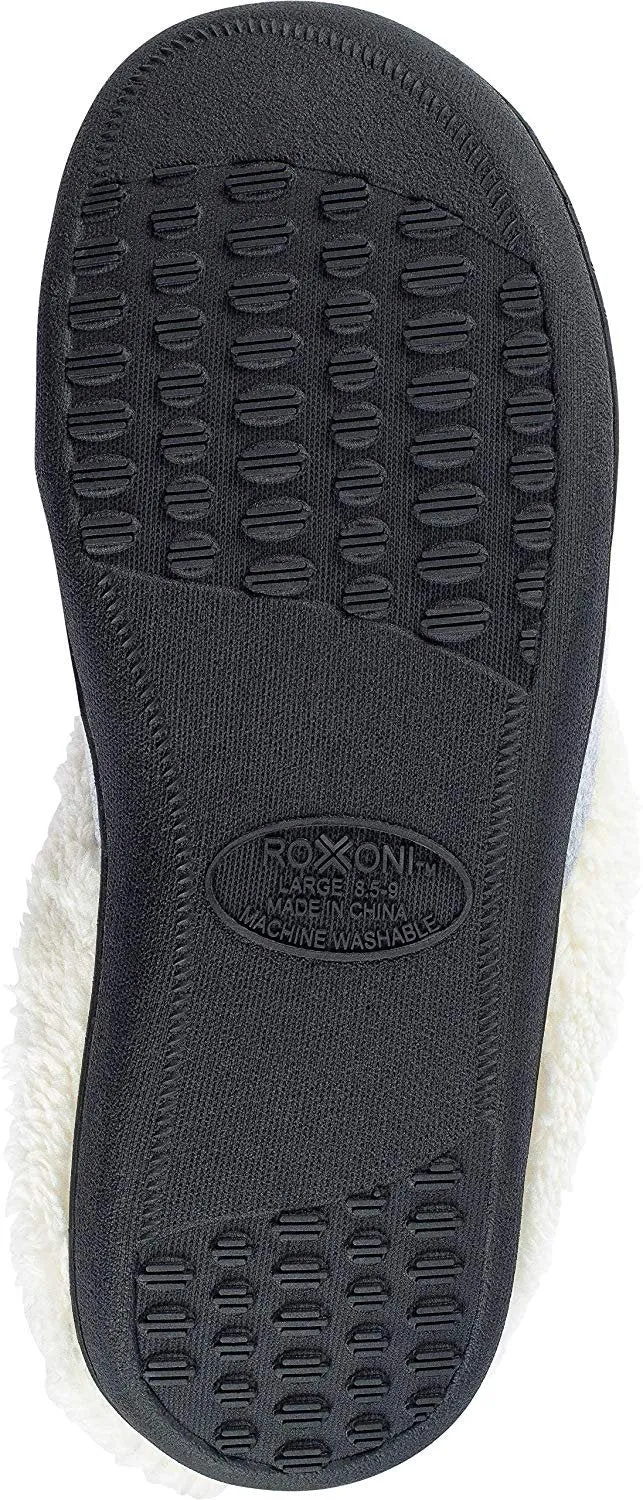 Roxoni Women's Slippers Wool-Like Fleece Lined Clog Comfort House Shoe