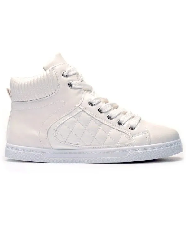Sneakers matelassées blanches