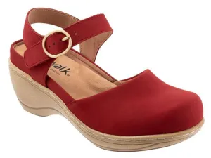Softwalk Mabelle - Womens Clogs Red Nubuck (604)