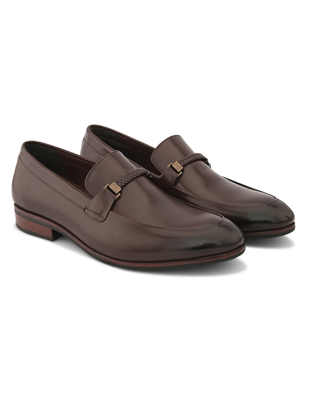 Soho Brown Solid Slip-Ons