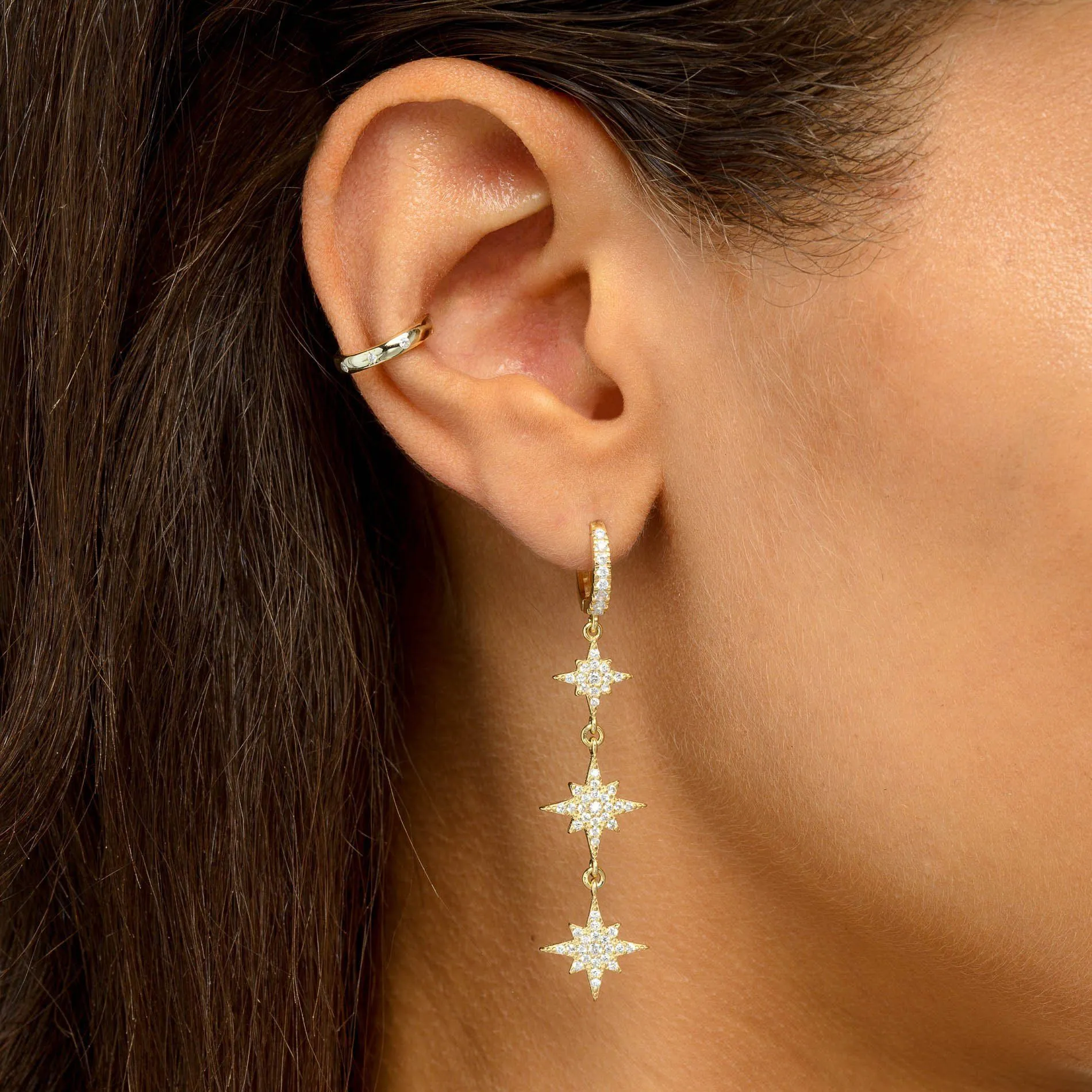 Starburst Stone Ear Cuff