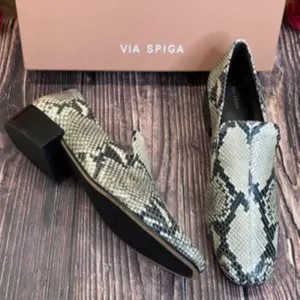 VIA SPIGA Snakeskin Leather Baudelaire Loafer 9M