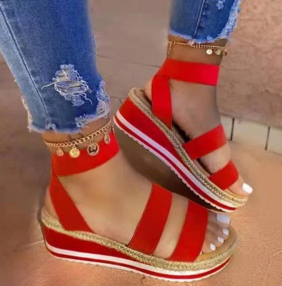 Wholesale Summer Sandals 43 Multi Color Platform Sandals Rainbow Wedges