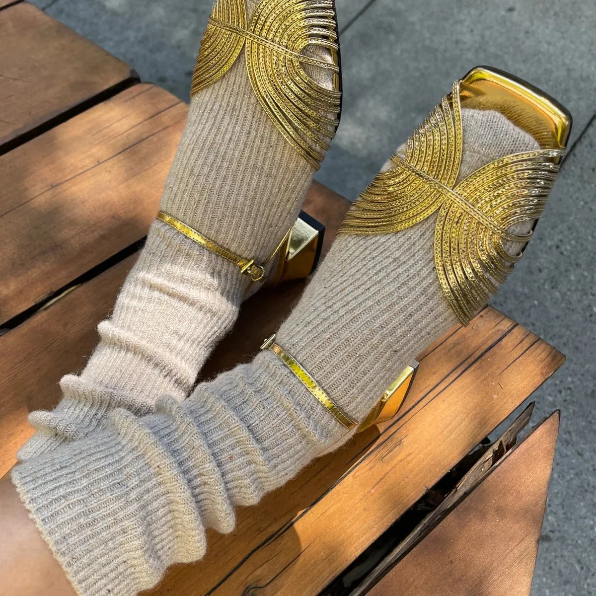 WINTER SPARKLE SOCKS - CHAMPAGNE